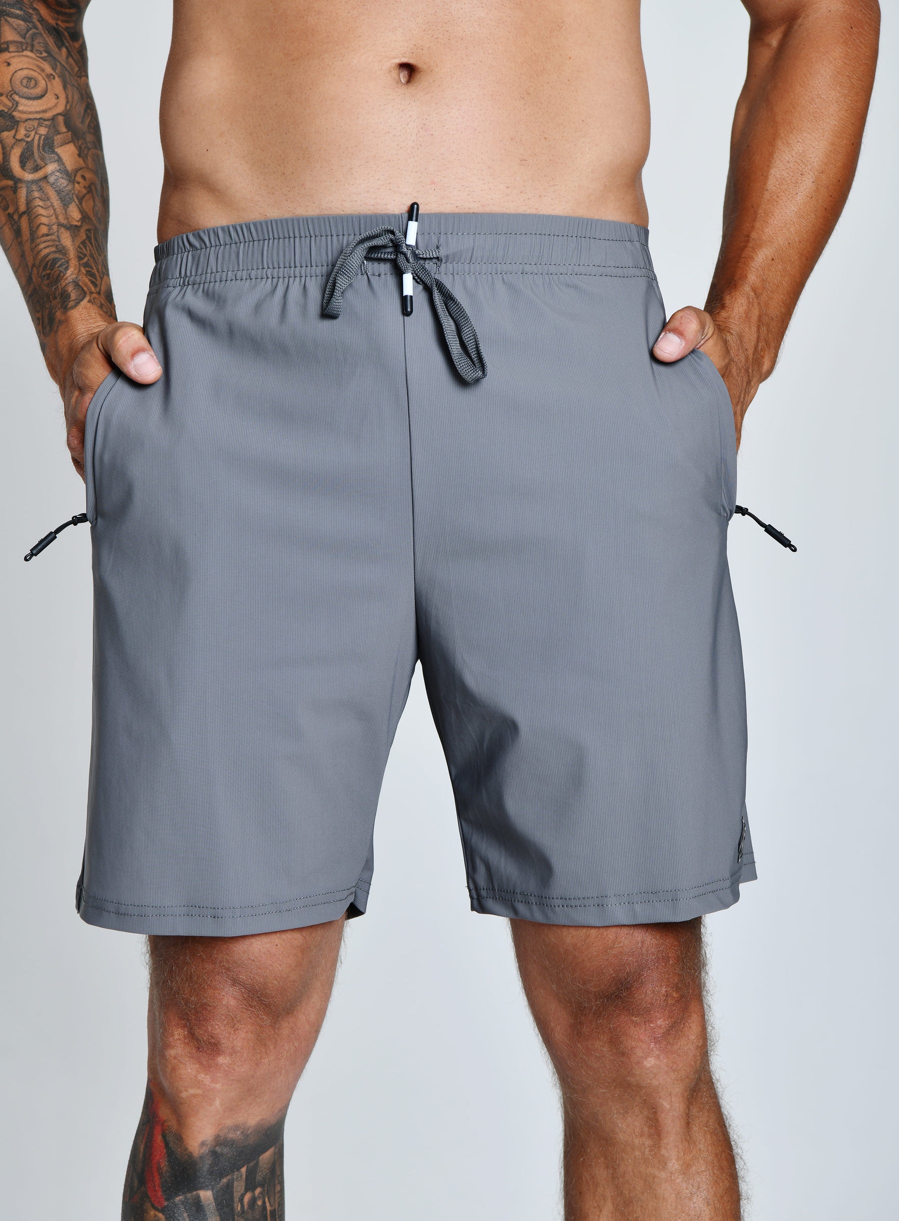 BERMUDA TECH FLEX™ | BERMUDA MASCULINA ACADEMIA TACTEL COM ELASTANO BOLSOS COM ZÍPER | SHORTS DE ALTA QUALIDADE | TABUAD